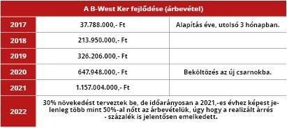 árbevétel táblázat
